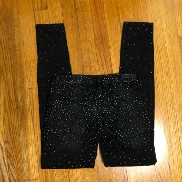 Blank NYC Black Spray On Instaglam Studded High Rise Skinny Jeans - Picture 6 of 7